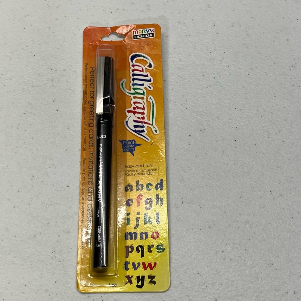 vintage New Marvy Uchida Black 5.0 Point Calligraphy Pen
